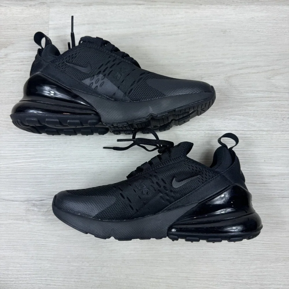 Nike Air Max 270 (GS) Triple Black Sneakers Shoes Size 4Y Womens 6 BQ5776 001
